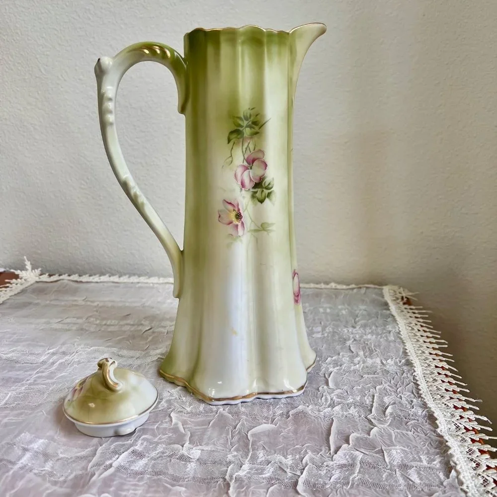 Vintage Teapot, Coffee Pot, Vintage Nippon Porcelain Teapot, Chocolate Pot